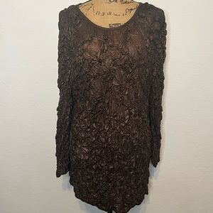 Lynn Ritchie Silver long Sleeve Copper/Brown Tunic large